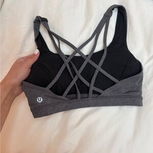 lululemon athletica Strappy Sports Bra - Black and Gray